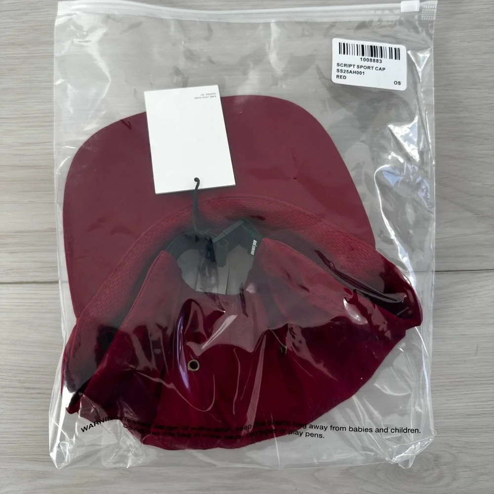NEW AIME LEON DORE script sport nylon twill 6 panel hat cap red